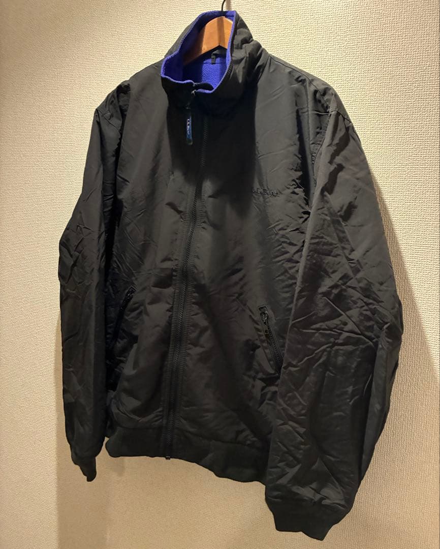 L.L.Bean WARM-UP JACKET L フリースナイロン ブラック