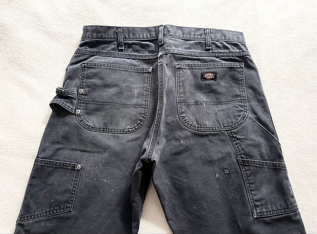 00s ディッキーズ ペインターパンツ ワーク ブラック ダメージ ダック