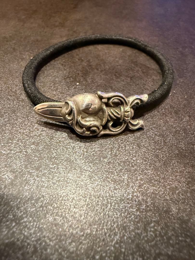 クロムハーツ　ダガーハート ヘアバンド ヘアゴムコンチョ シルバー