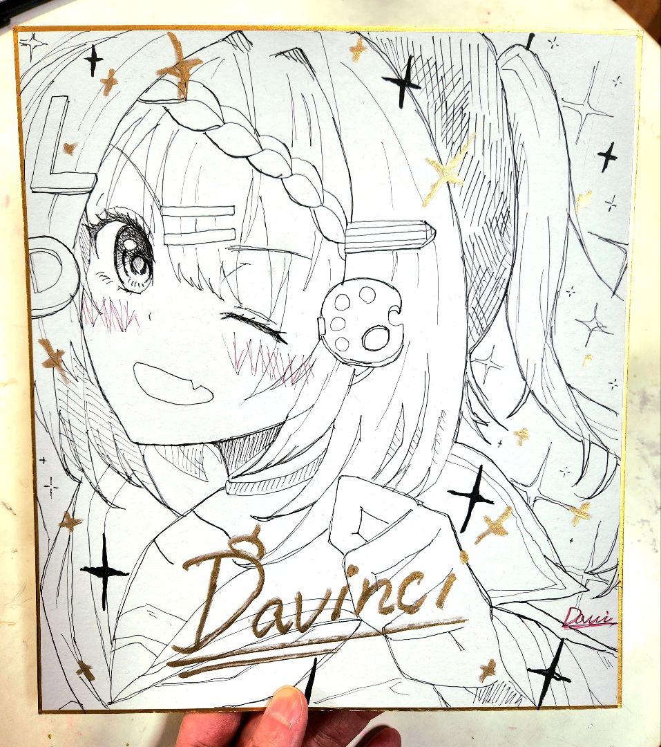 プロ手描き色紙 オリジナルアートキャラクター 声優ボイス おまけシール付き